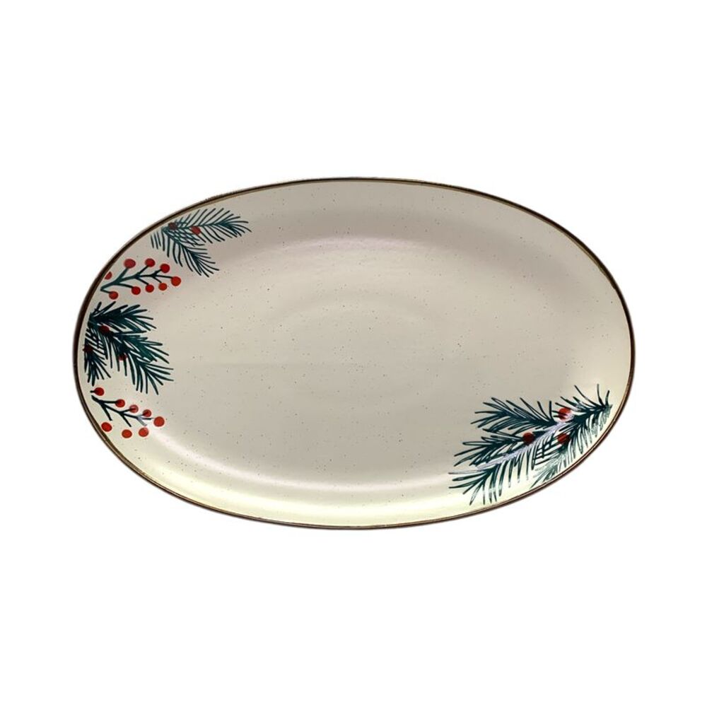 Member's Mark 2-Piece Stoneware Holiday Serveware Set (Holly)